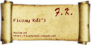Ficzay Kál névjegykártya